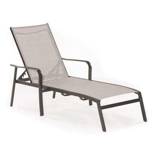 Cape Soleil, Commercial Sling Aluminum Chat Sling Chaise Lounge Chair